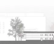 Social Laboratory, west elevation
