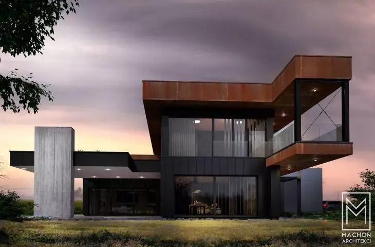 The villa has a lot of glazing