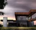 The villa has a lot of glazing