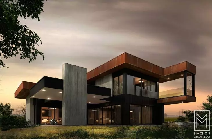 Villa with a modern design