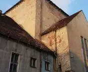 Former synagogue - view from Stawna Street; the building is deteriorating at an accelerating rate