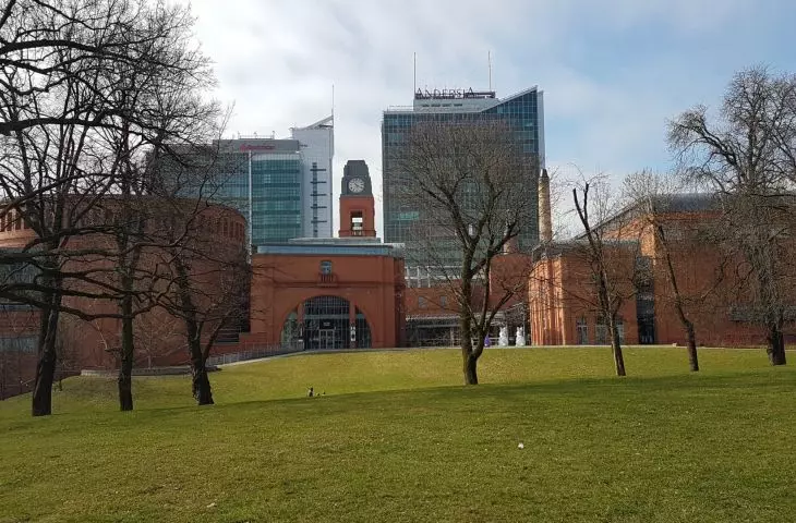 Old Brewery - walls faced with clinker; view from Dabrowski Park