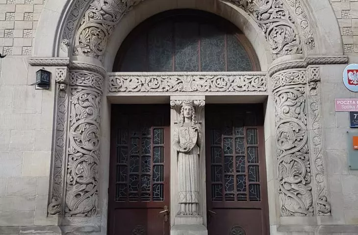 German edifices were polonized in a simple way - foreign sculptures or symbols were removed and replaced with native ones