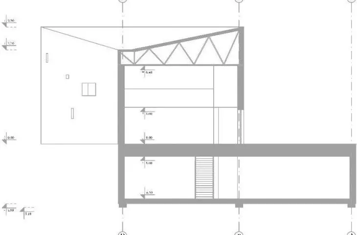 cross-section of pavilion A-A
