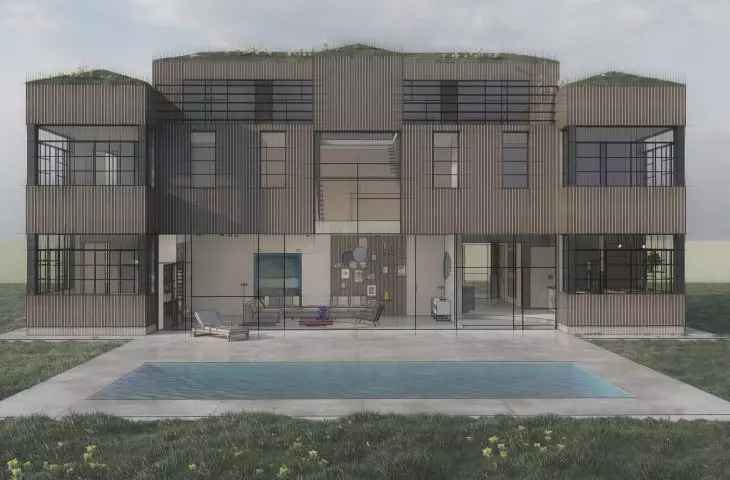 House in Column, elevation
