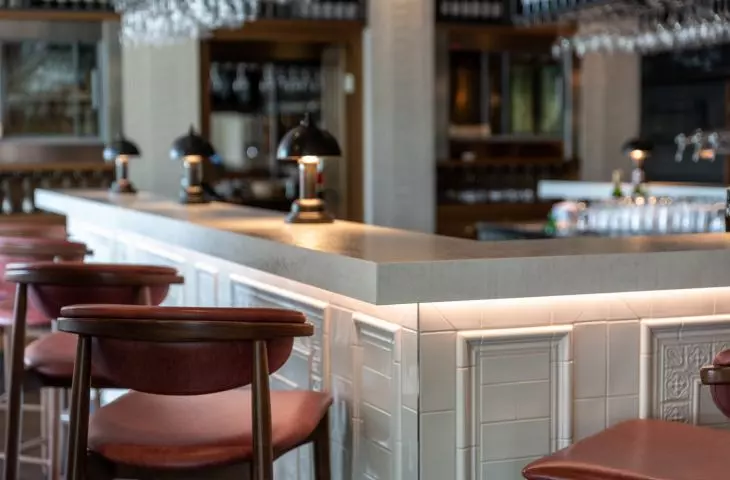 Tabletop made of one of the most interesting Neolith® surfaces, the Iron Frost model
