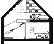 Cross-section A-A of the lodge