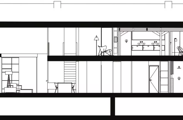 B-B section of the lodge