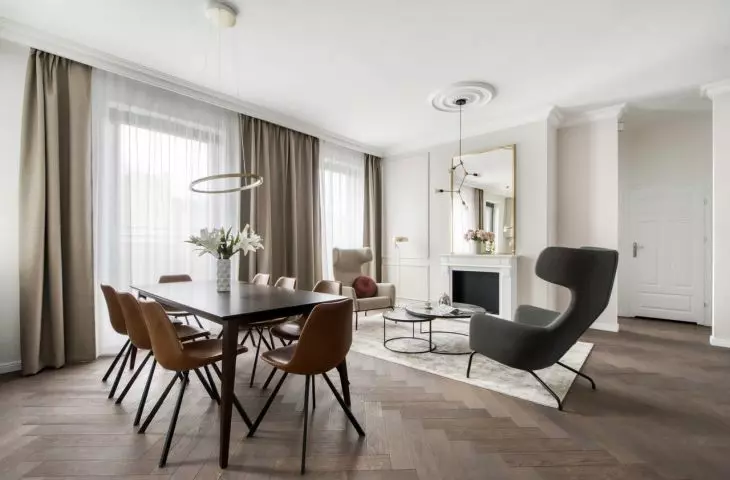 interior in the historic Rodryg Mroczkowski building in Warsaw