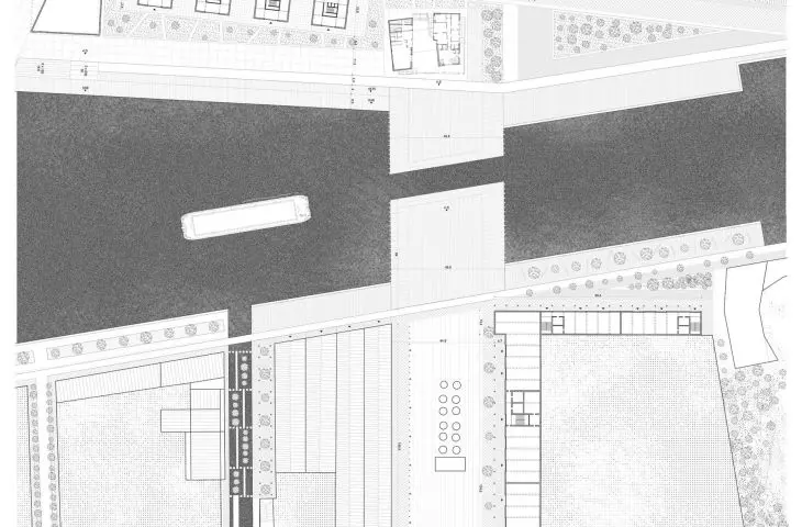 detail of the second stop for the barge