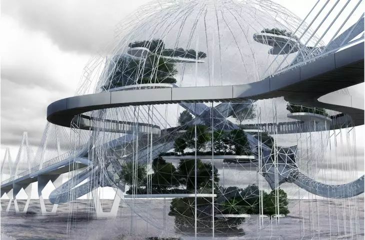 Projekt Slow down around, szklana sfera