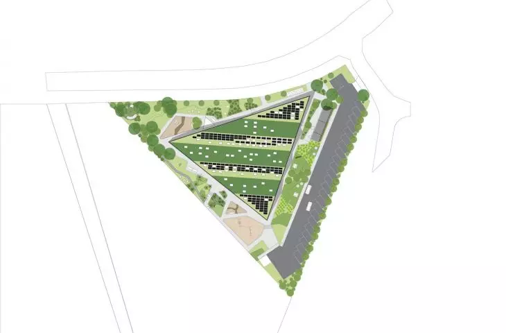 Solhuset kindergarten was made on a triangular plan