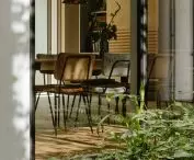 green patio lights up the interior