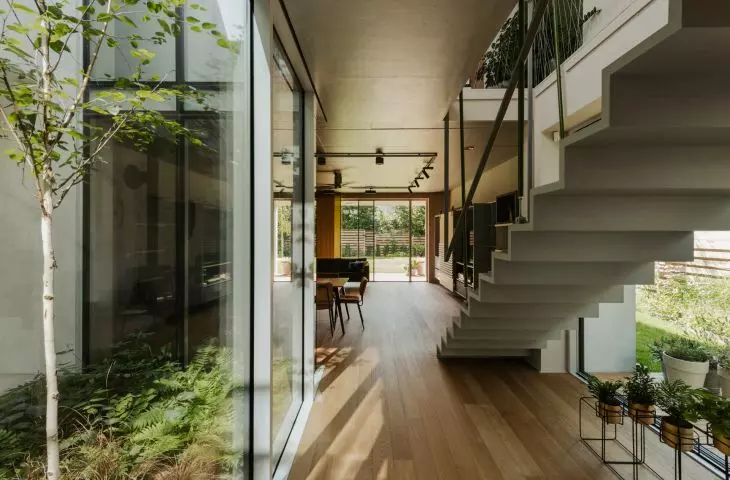 almost every part of the building has a view of the greenery