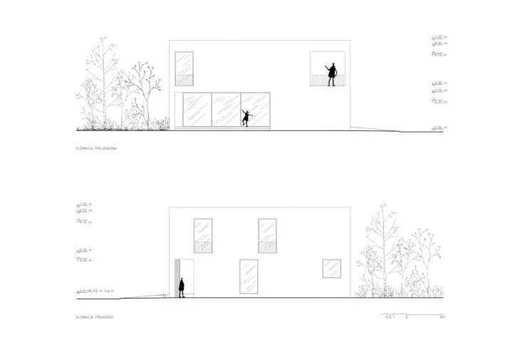 south and north elevations