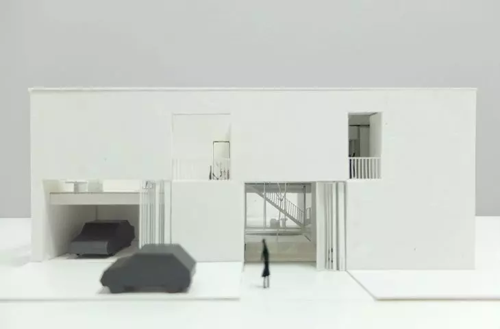 mock-up photo; east elevation