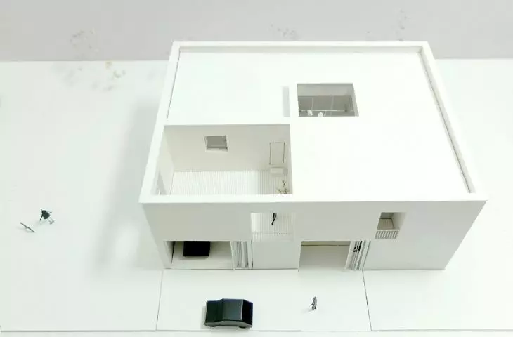 photo of mock-up; bird's eye view