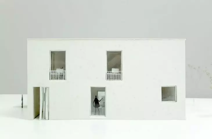 mock-up photo; north elevation