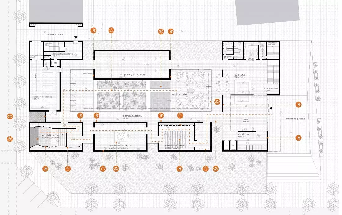 Muzeum Doświadczeń,
rzut parteru