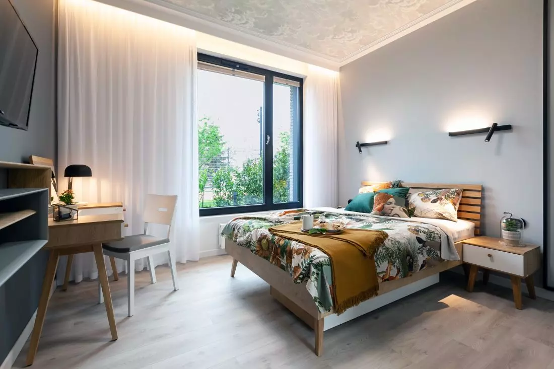 Wnętrze sypialni
gdańskiego apartamentu