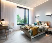 The bedroom of a Gdansk apartment