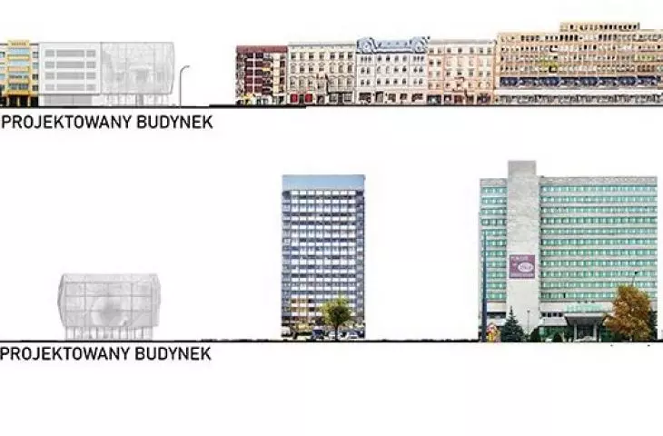 Elewacje budynków na rynku