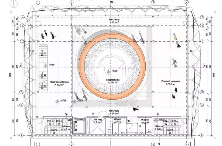 Cinema of the Future in Lodz, 1st floor plan