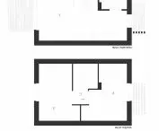A floor plan of one of the cottages