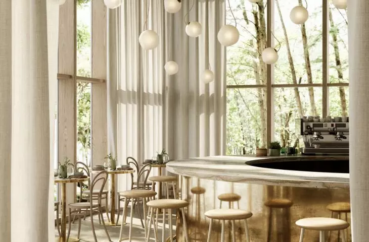 Bright Spot lamp shades in public spaces