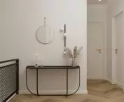 Upper hallway with herringbone floor