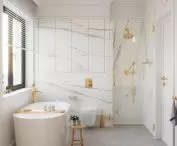 Gold elements in the bathroom