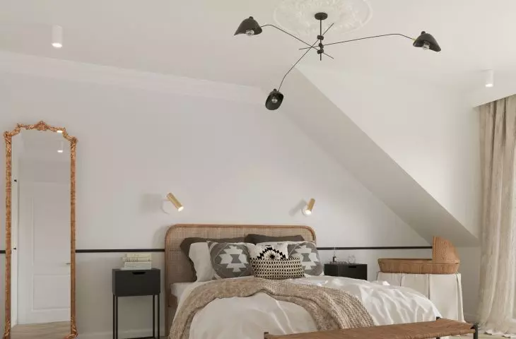 Master bedroom with boho accents