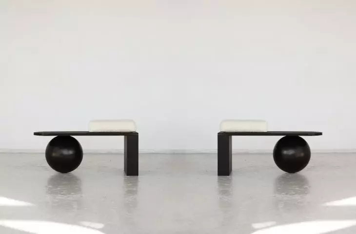 HEN benches with white seats