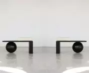 HEN benches with white seats