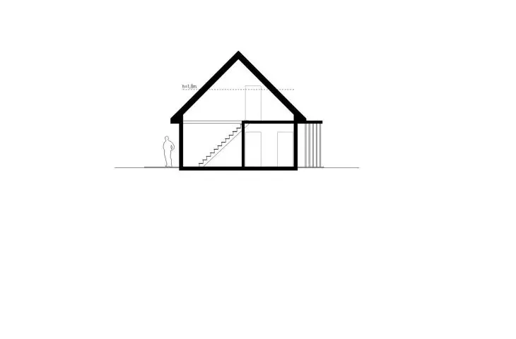 Single-family house in Mraczow, cross-section