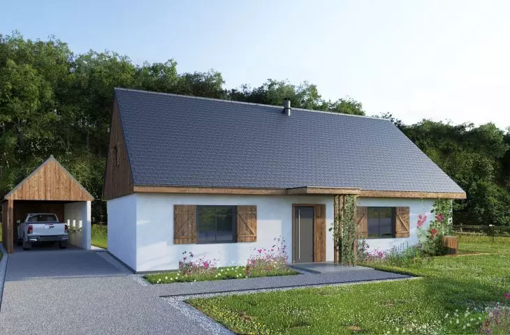 The single-family house has a simple body