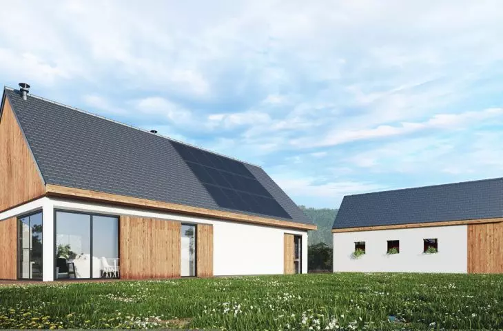 Single-family house with shed