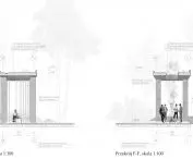 Cross sections of elemental pavilions