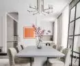 The original chandelier has been preserved in the apartment