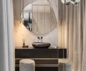 Bathroom with stone elements