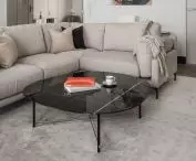 Living room with stone table