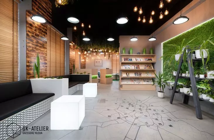 Mapa Lublina na podłodze BIOTEKI w strefie nowości