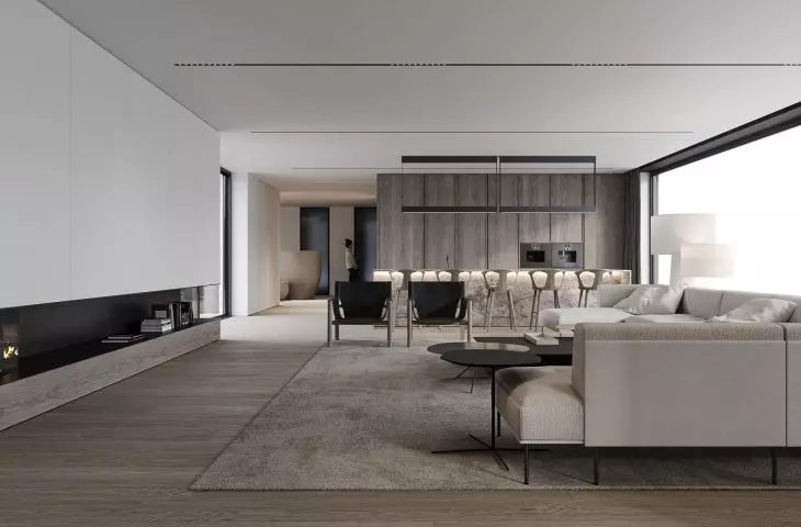 minimalistyczne i jasne wnętrze projektu KUOO architects