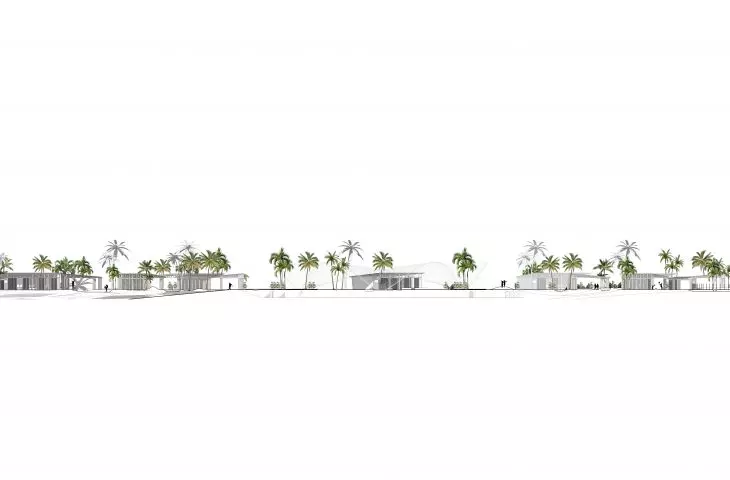 Rural school complex in Haiti, cross section