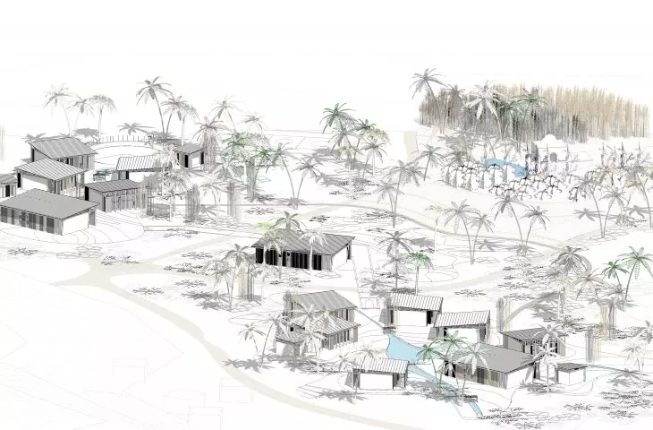 Rural school complex in Haiti, visualization