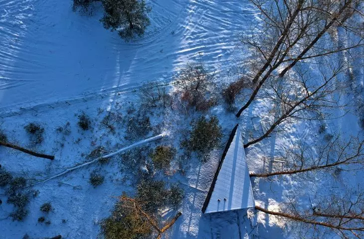 Wildcat cabin during winter