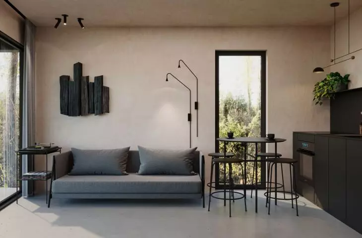 Minimalistyczne wnętrze domku