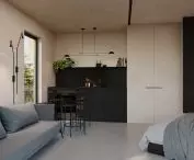 The living room is connected to the bedroom