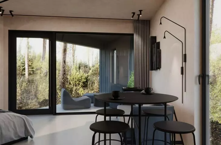 Large window and terrace view