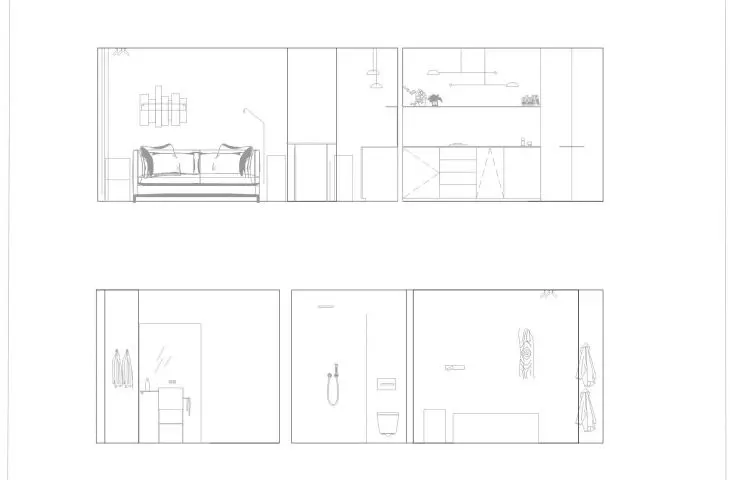 Wildcat house, interior cross-sections